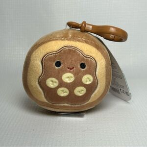NWT 3.5'' Squishmallows Food Danilo as Toast Clip On Keychain
